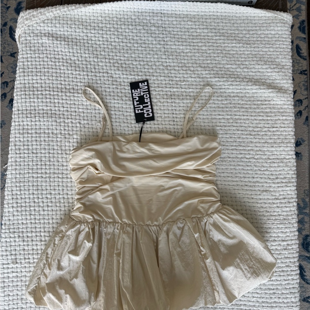 Future Collective Cream Peplum Top